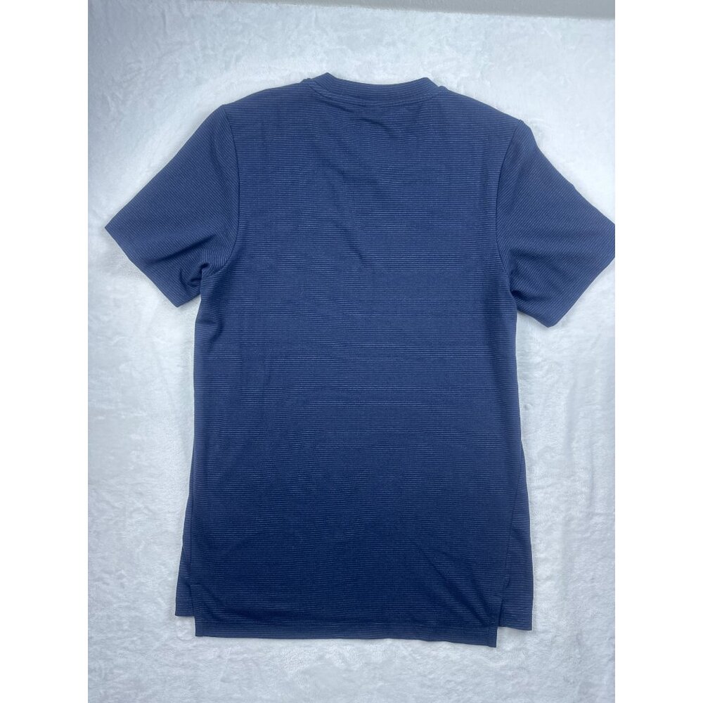 Adidas Mens Axis Tee 2.0 Training Shirt XS Navy Blue Striped Mens Activewear NWT - Picture 3 of 9